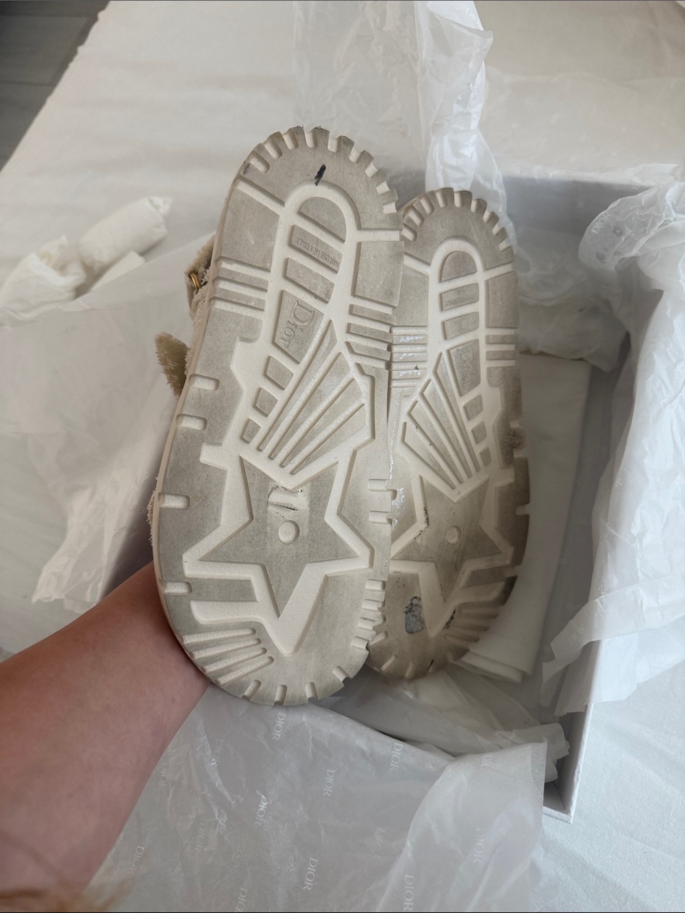 Dior Beige Textured Sandals - Picture 12 of 15